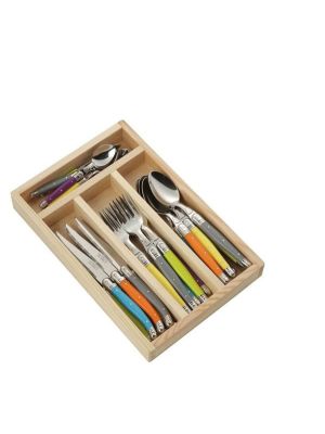 Laguiole 24 Pce Set Trendy Mix StdF WoodTray NEW
