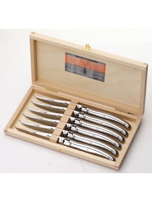 Laguiole LUX 6 Table Knives SSTEEL 2.5m LuxWdBox