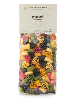 Pasta Antica Madia Cuori hearts 5 colour  500 g