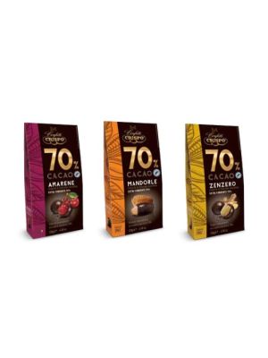 Crispo Choc 70% ASSORTED Dark Choc Fondente 130 g box