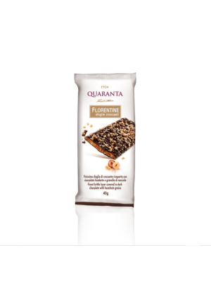 QRTA Florentine 40g Hazelnut Dark Choc Bar Made in Italy