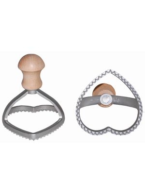 Eppic stamp heart-shape 85x85 mm alum. beechwood handle