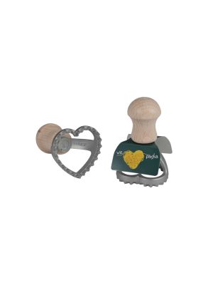 Eppic stamp heart-shape small  45x40 mm alum. beechwood
