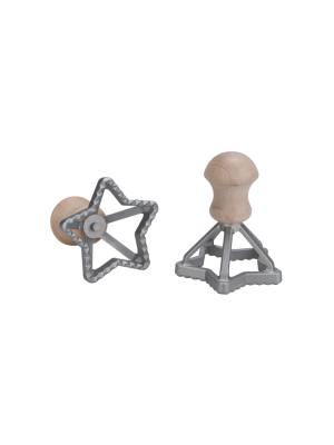 Eppic stamp star ravioli 70x70 mm alum. beechwood