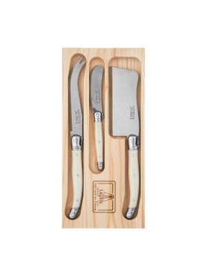 Laguiole Jean Dubost 3 Piece Cheese Set Ivory 
