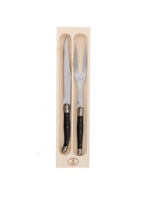 Laguiole Jean Dubost Carving Set Black Open Box