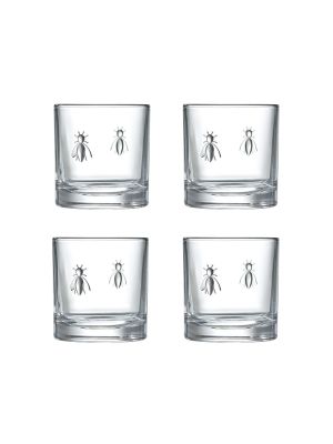 La Rochere French Bee Whisky Glass 4 Pack 9.4 cm 320 ml  NEW