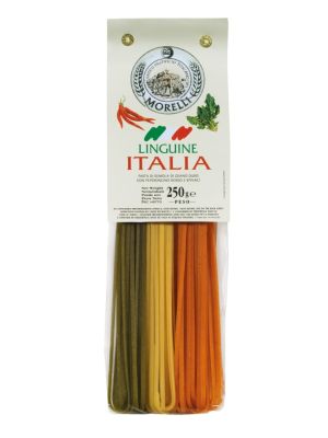 Pasta Morelli Tricolour Linguine Italia 250 g bag NEW