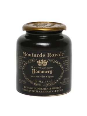 Moutarde Royale Pommery® mustard with Cognac in stone jar with wax top 500g