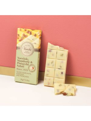 Venchi Bar White Salted Nuts Chocolate 95 g