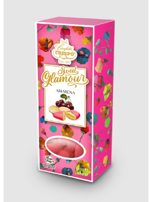 Crispo Sweet Glamour Amarena flavor Almonds 150g Fuscia box