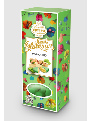 Crispo Sweet Glamour Pistachio flavor Almonds 150g Green box