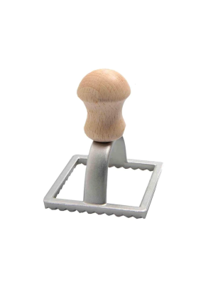 Eppic stamp square ravioli 70x70 mm alum beechwood