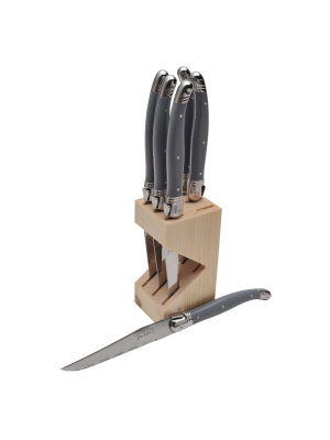 Laguiole 6 SteakKnife BLOCK TONIC COOL GREY ECO 1.2