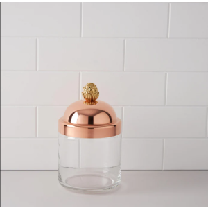 RUFFONI Kitchen Glass Jar 750ml Copper & Brass Lid