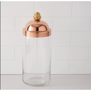 RUFFONI Kitchen Glass Jar 1.5L Copper & Brass Lid