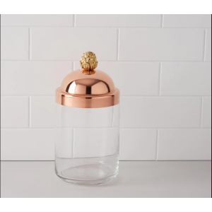 RUFFONI Kitchen Glass Jar 1L Copper & Brass Lid