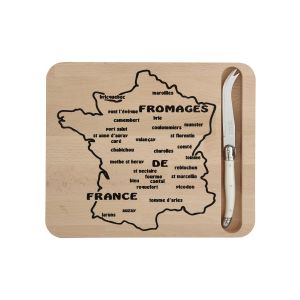 Laguiole Cheese Board FROMAGE Map+ Cream Knife