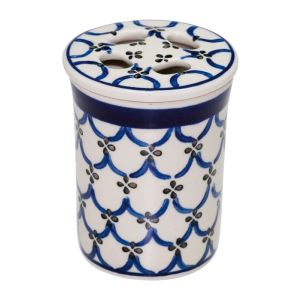 Redecker Toothbrush Ceramic Beaker DotWhite&Blue 10cmx8cm