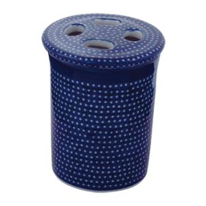 Redecker Toothbrush Ceramic DBlue Dots Bunzlau 7.5x9.5 NHP