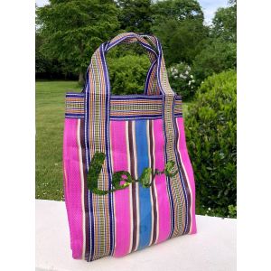 Erfurt Shopper Bag Recycled Nylon Sequins Blue/Pink 38x40cm