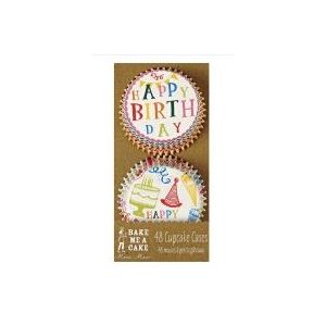 MM HAPPY BIRTHDAY BAKE CUPS S/48