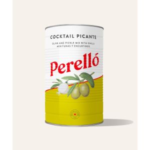 Perello Olives Cocktail Mix pickles with chilli 2.2kg Tin XL