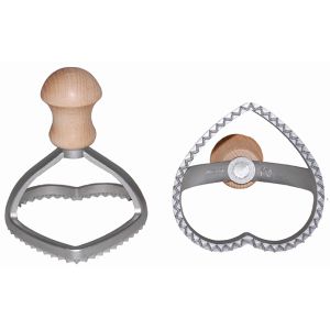 Eppic stamp heart-shape 85x85 mm alum. beechwood handle