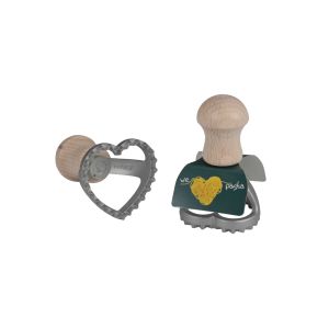 Eppic stamp heart-shape small  45x40 mm alum. beechwood