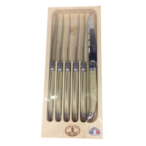 Laguiole 6 Steak Knives NATURAL IR1.2 OpenBox L0060014L23018
