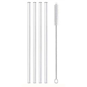 La Rochere Glass Straws Set of 4 +Brush G/Tube 21cm 0.8cm diameter