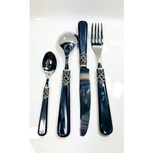 EME ITALY GINEVRA 24 Pce Cutlery Set Black Pearl