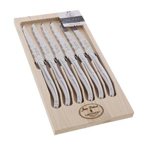 Laguiole 6 Steak Knives DAMASCUS Effect S/Steel 1.2 LF OpenB
