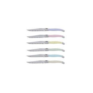 Laguiole 6 Steak Knives PASTEL 1.2 Open Box PCVD