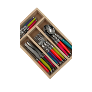 Laguiole 24 Pce Set NEON TONIC MIX StdF WoodTray
