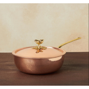 RUFFONI HisDec Copper Chefs Pan Hndl 26cm Acorn W/Lid