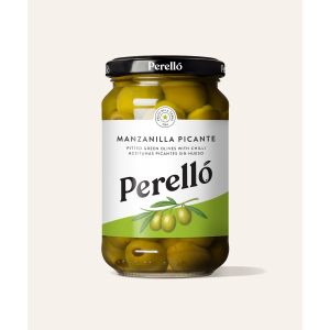 Perello Olives Manzanilla green pitted with chilli 160g Jar