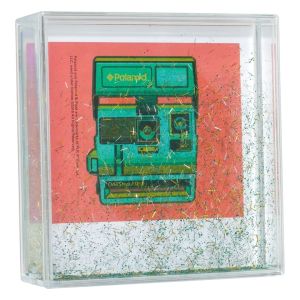 Wild and Wolf Polaroid Glitter 4x4 Frame Gold/Green/Silver