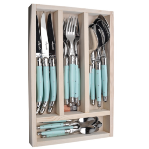 Laguiole 24 Pce Set Pastel Blue STDF1.2 OpenWoodBox NEW