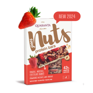 QRTA NUTS Protein Bars Strawbry 4Pck Hazl WhiteChoc 120g box