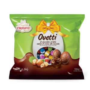 Crispo Eggs CHOC HAZELCREAM  5g foil, 500g BIG BAG