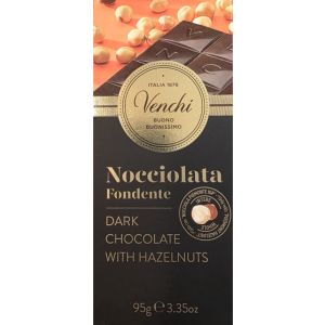 Venchi Bar Hazelnut 60% Dark Choc 95 g Whole PGI