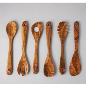 RUFFONI Olivewood 6 Pce Kitchen Tool Set + Copper Inlays