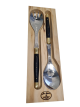 Laguiole Salad Set BLACK BRASS LF Jean Dubost France