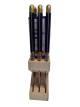Laguiole 6 SteakKnife BLOCK BLACK BRASS ECO STD1.2 Dubost