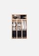 Laguiole 24 Pce Set BLACK StdF WoodTray PCVD