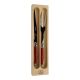 Laguiole Carving Set RED Solid 1.5 LF Open wood box
