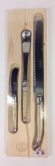 Laguiole Jean Dubost 3 Piece Breakfast Set Iridescent Natural Open Box Made in France