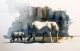 Card ELEPHANT AND CALF A6 SkillyArt