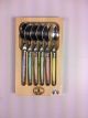Laguiole Jean Dubost 6 Tea Spoons with PASTEL Color Handle Made in France